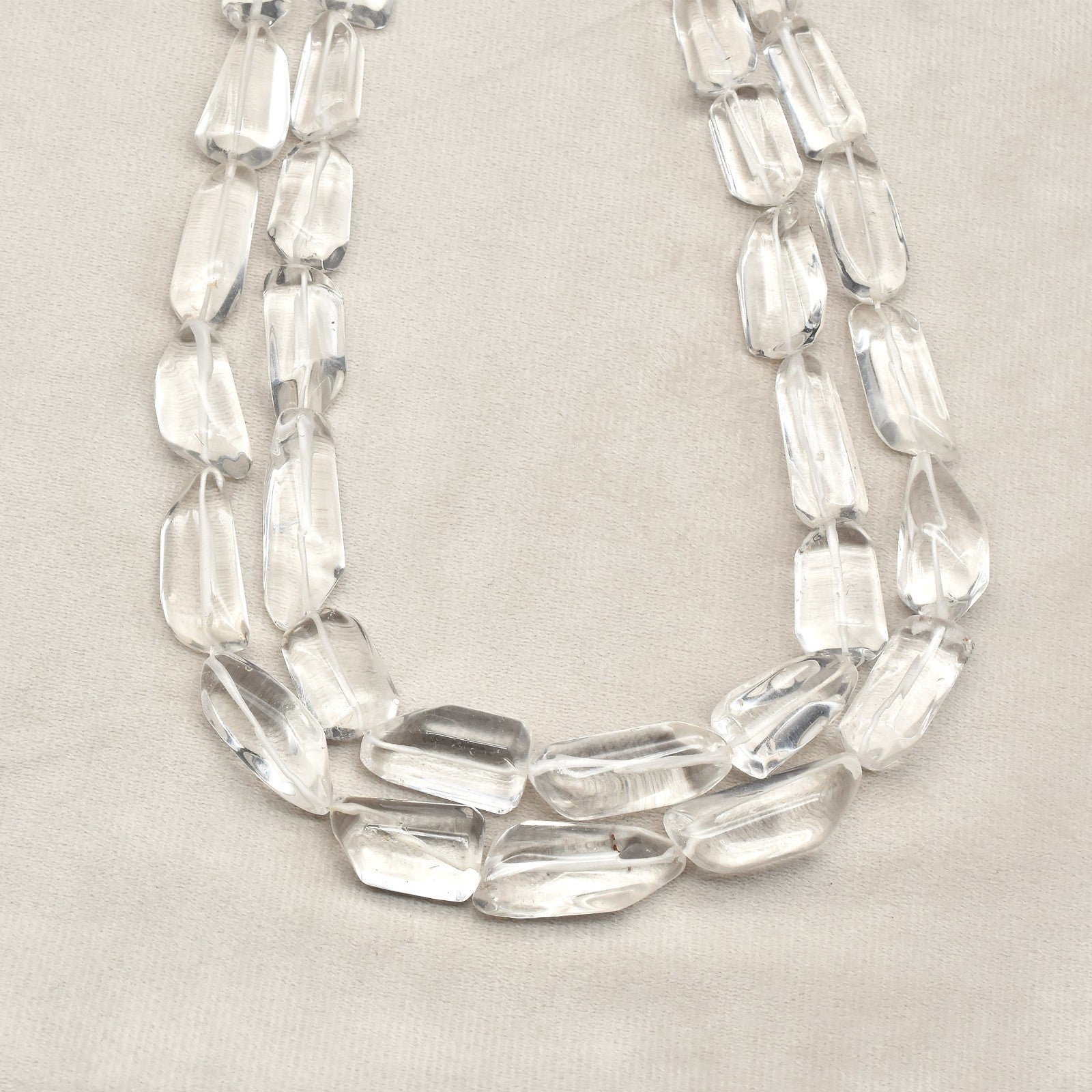 Natural Rock Crystal Quartz 1171 Ct Cabochon Beads Fashion Necklace