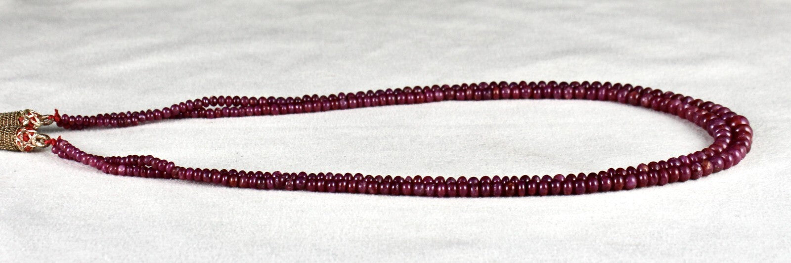 Natural Untreated Ruby Beads 129ct Round Red Gemstone Fashion Necklace For Women
