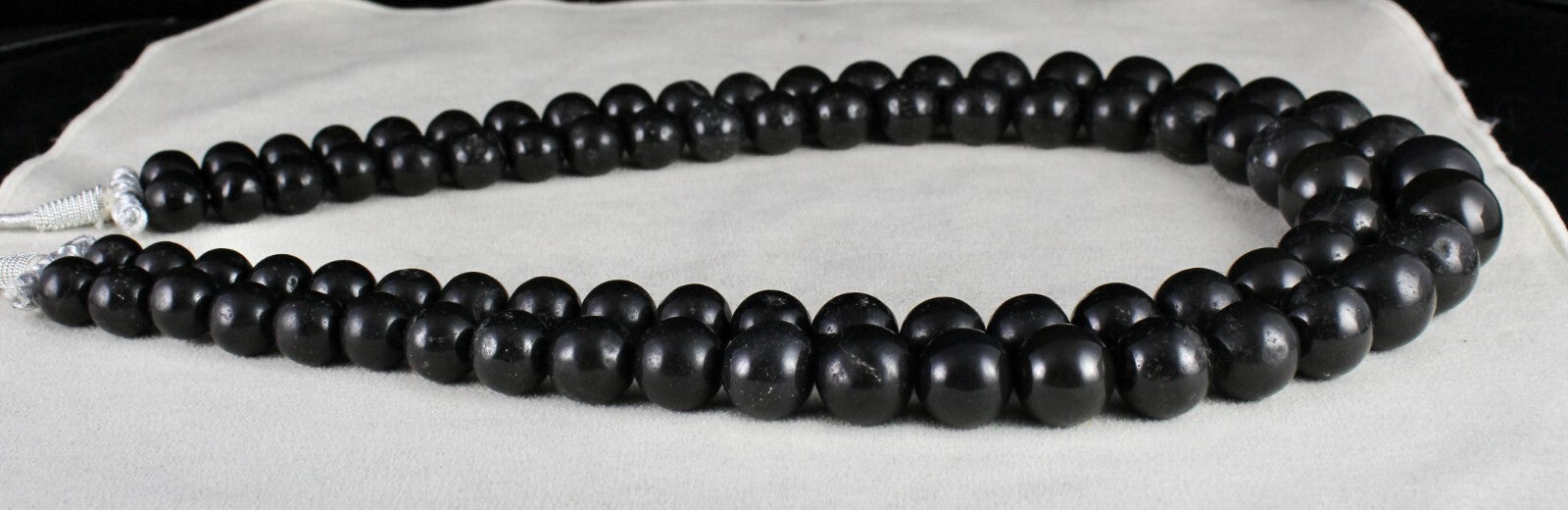 Natural Black Jade 19mm Round Beads Necklace 1658 Ct Gemstone Fashion For Women