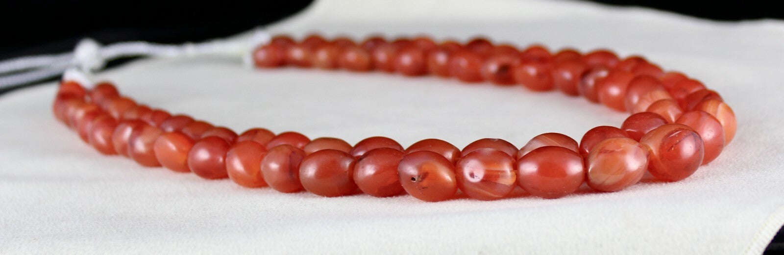 Red Carnelian Beads 836 Carat Gemstone Fashion Long 2 Line Necklace