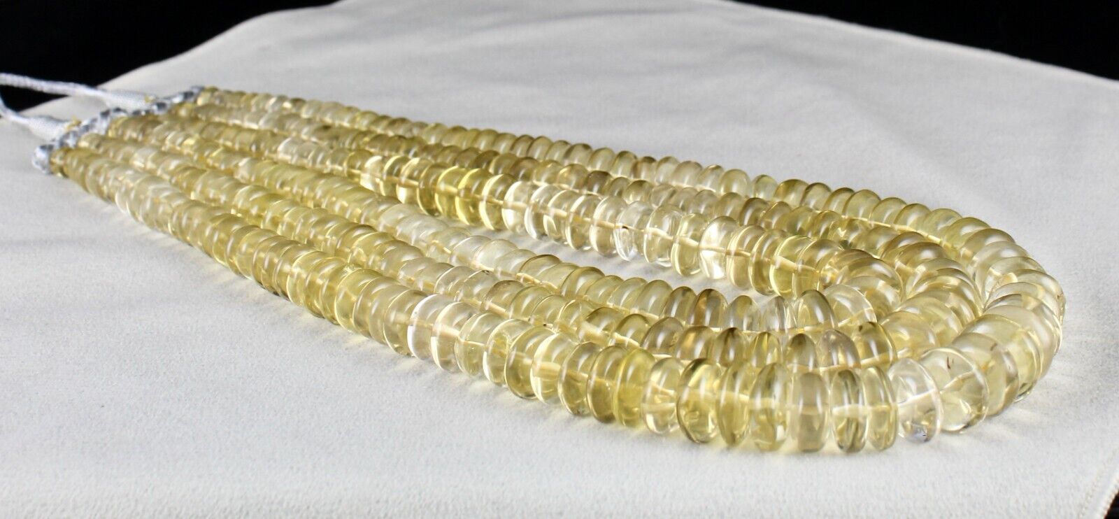 Natural Lemon Quartz Beads Button 1428 Ct Semi Precious Gemstone Yellow Necklace