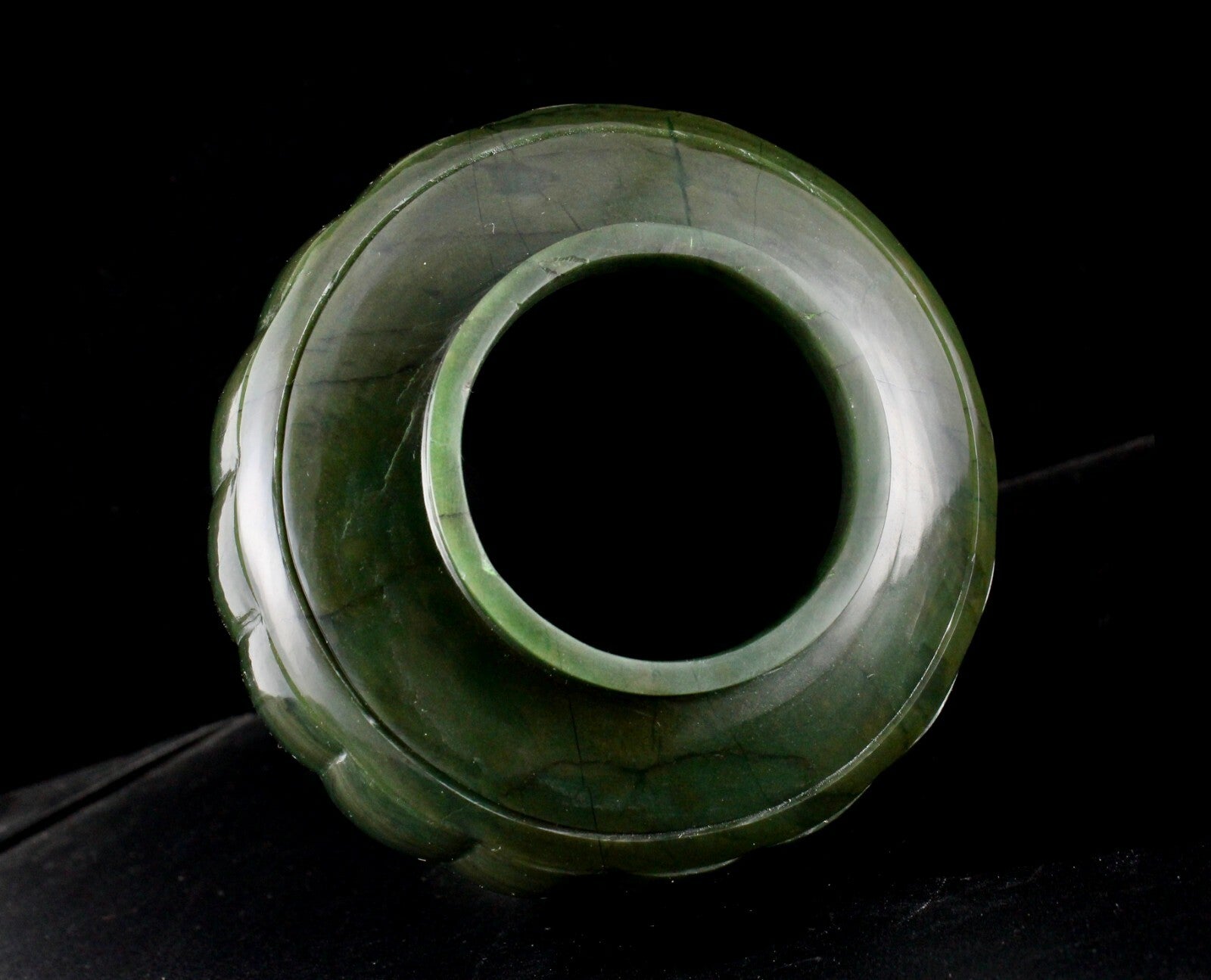 Rare 5" Green Moss Agate 4400ct Gemstone Carved Pot For Home Decor