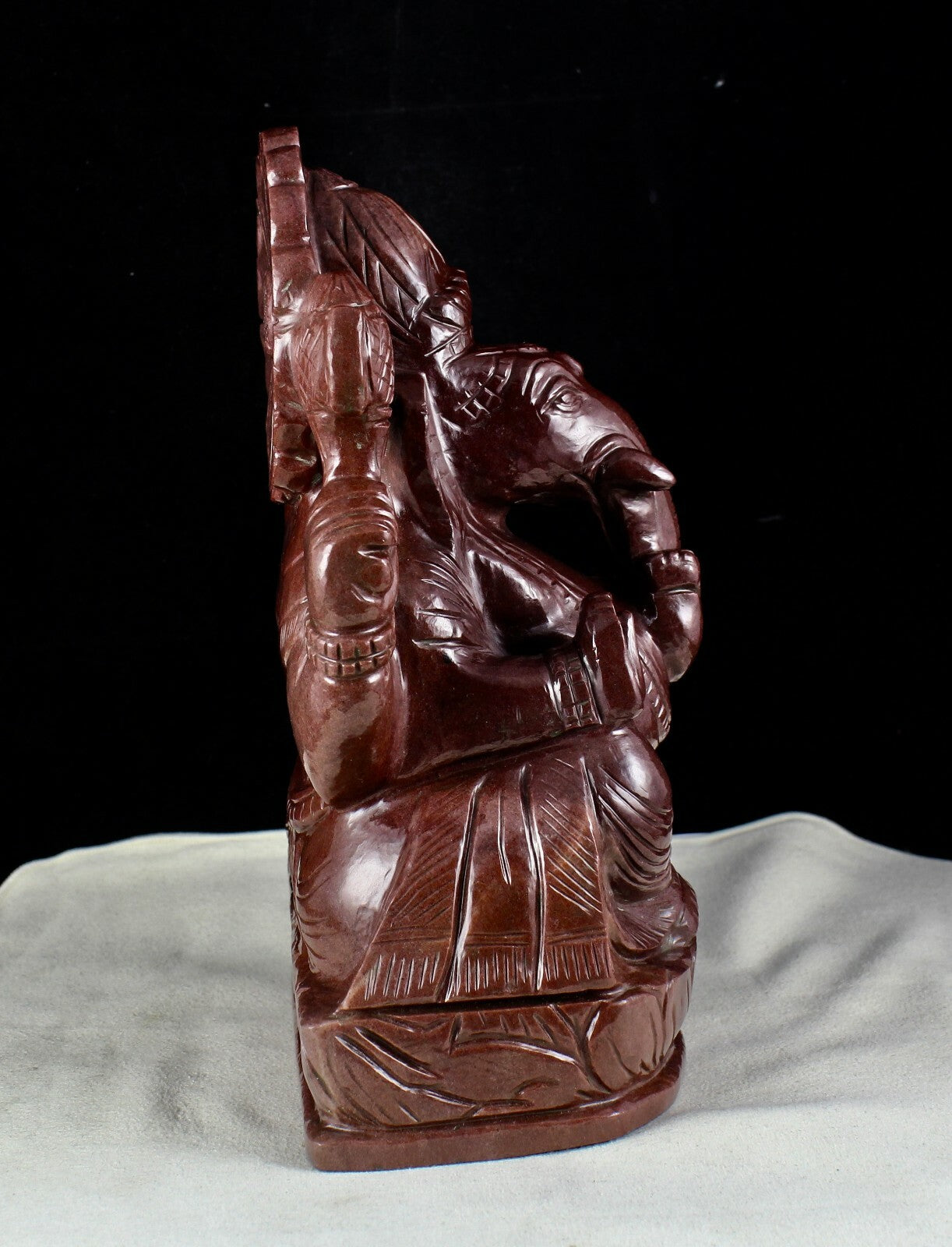 Natural Chocolate Jade Ganesha Statue 17600ct 8" Gemstone Home Decor