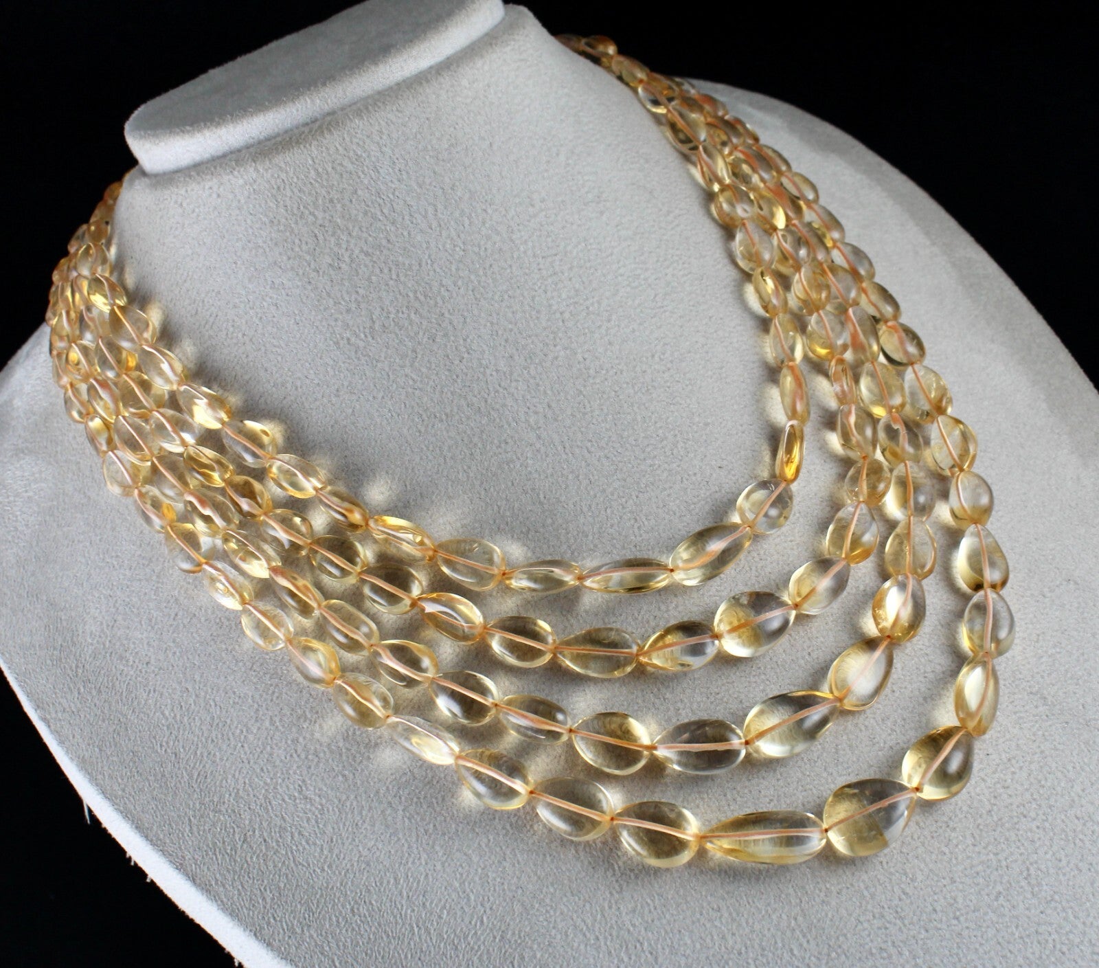 Certified Natural Yellow Citrine 764 Ct Teardrop Gemstone Fashion Necklace