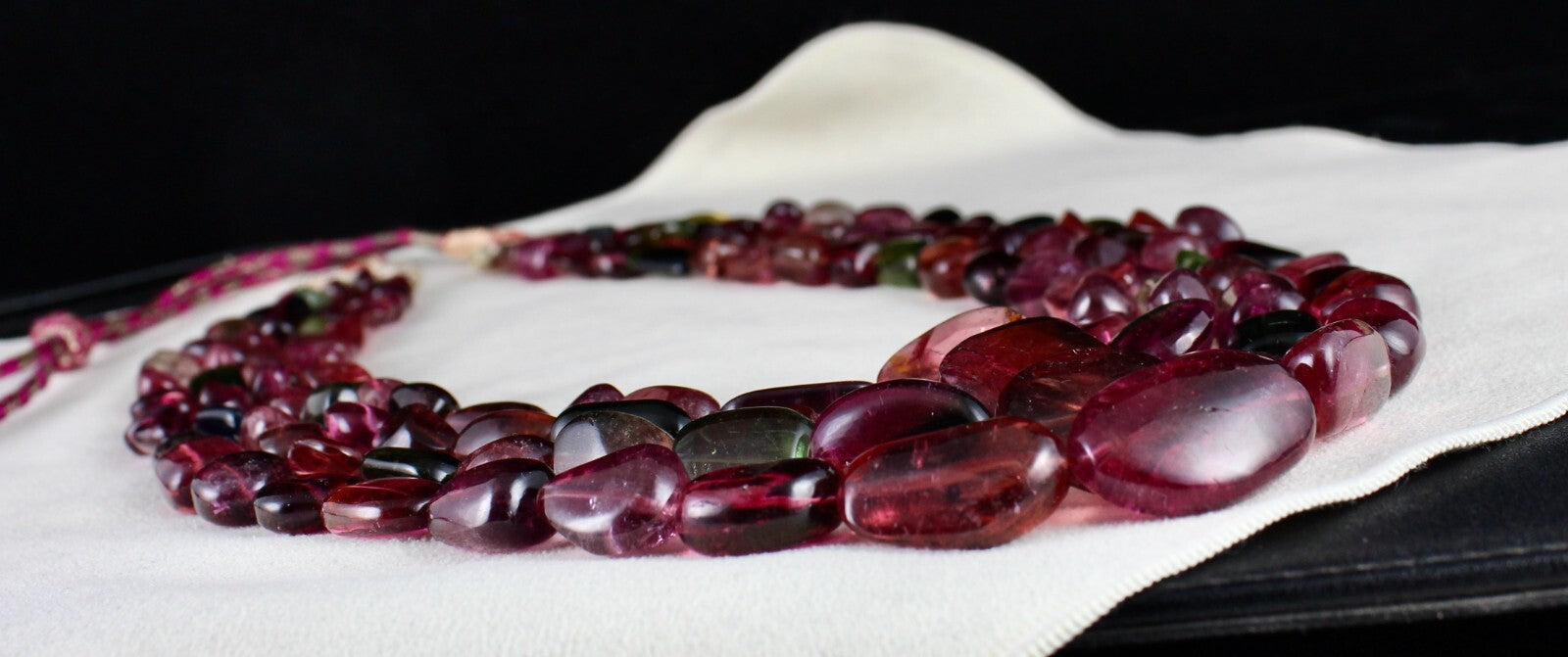 Certified Natural Multi Tourmaline Beads Tumble Gemstone Necklace 1445 Ct