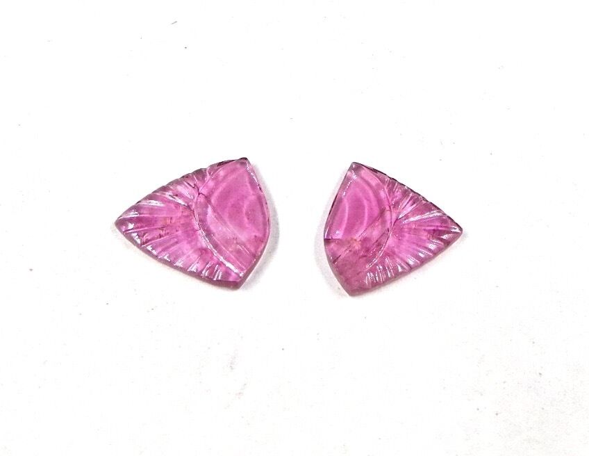 NATURAL PINK TOURMALINE CARVED LEAVES 9.07 CARATS GEMSTONE FOR EARRING PENDANT 