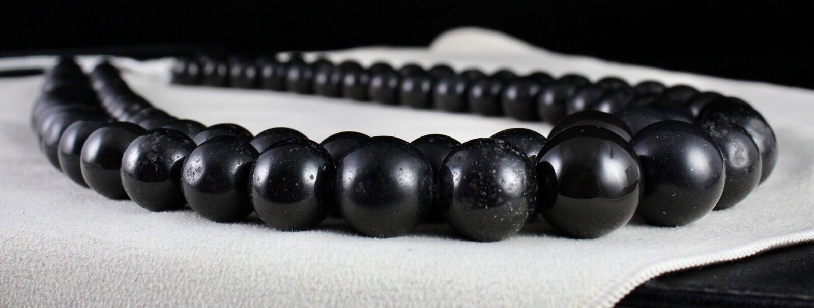 Natural Black Jade Beads Round 2 L 1658 Ct Big 19mm Gemstone Fashion Necklace