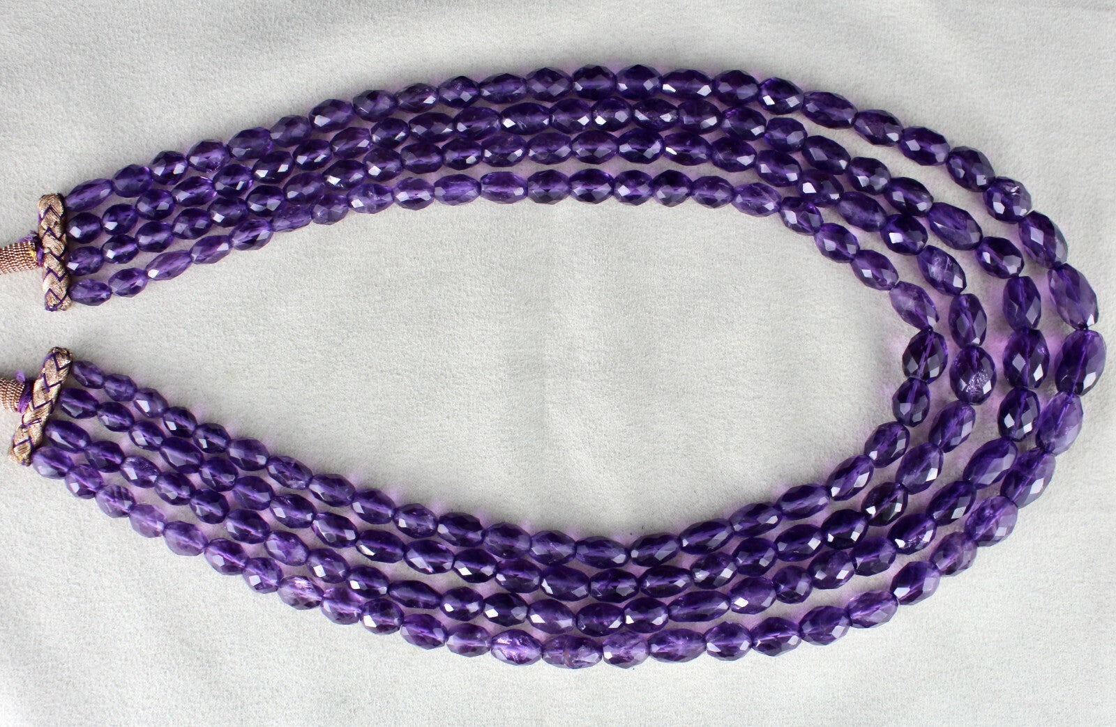 Certified Natural Amethyst 911 Ct Faceted Purple Gemstone Fashion Necklace