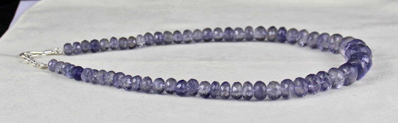 NATURAL IOLITE FACETED BEADS 18MM 410 CARATS BIG ROUND GEMSTONE LADIES NECKLACE