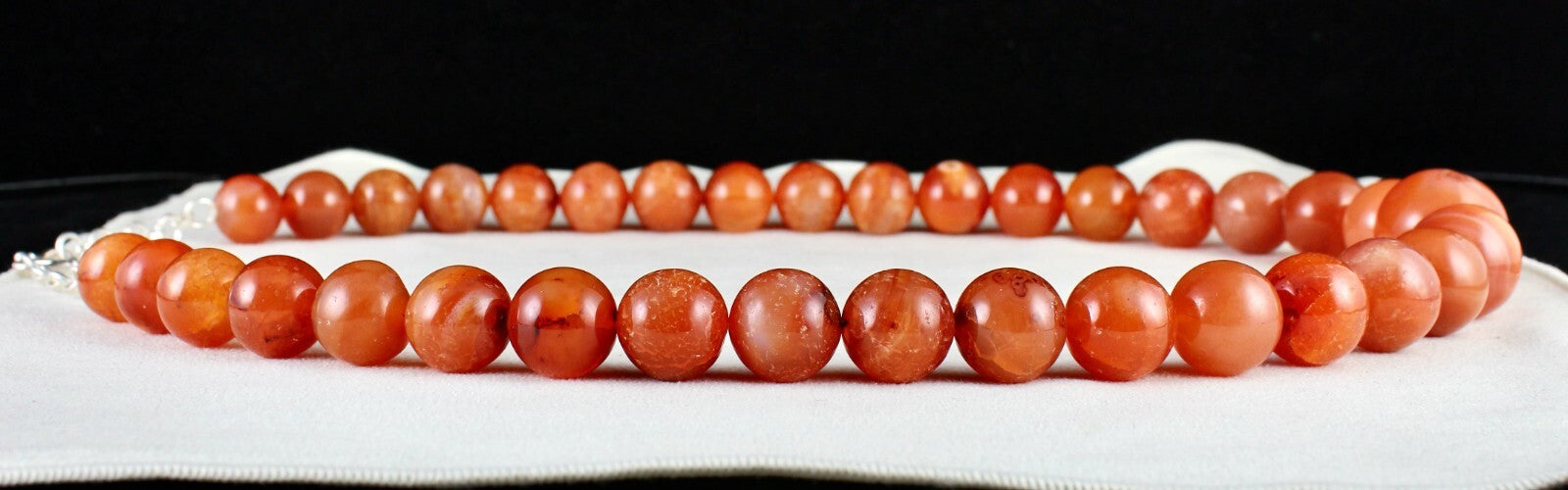 Orange Carnelian Beads Necklace 1173 Ct Round Gemstone Fashion For Women