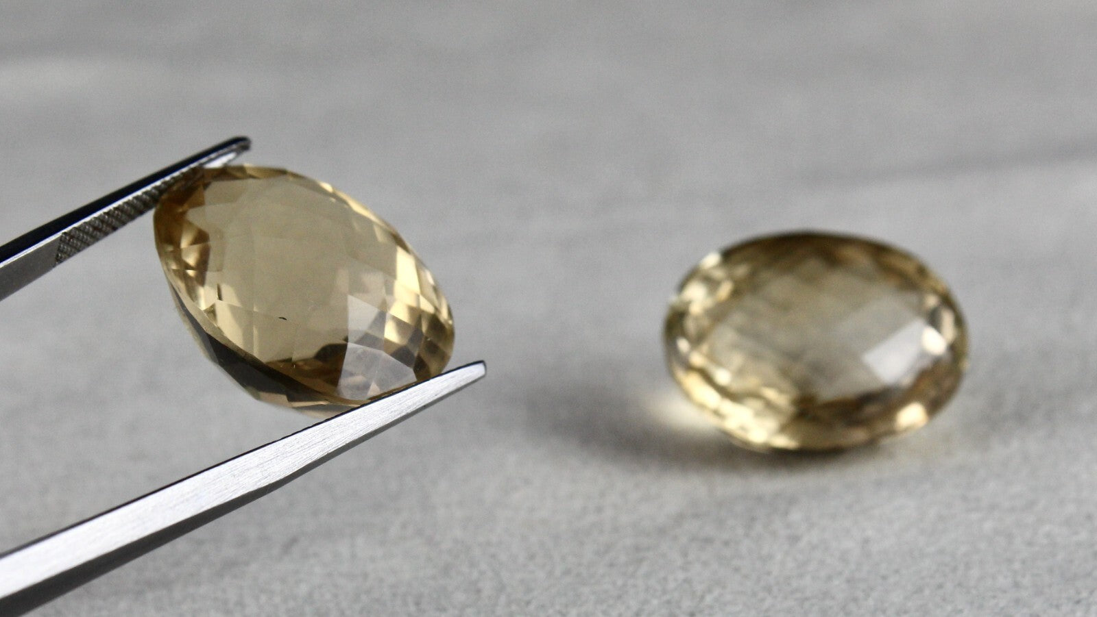 Natural Yellow Citrine Oval 61.22 Ct Gemstone Pair For Earring Design