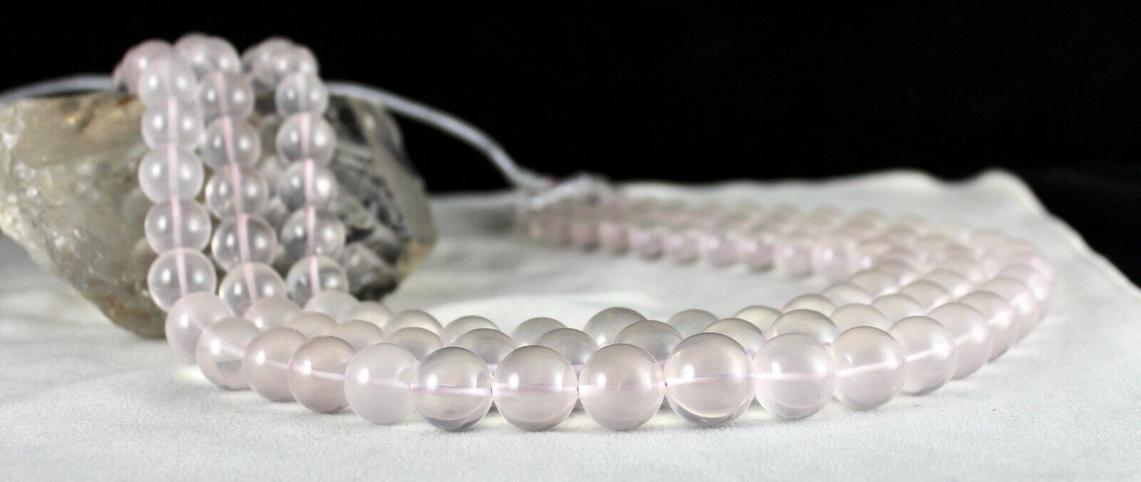 Natural Rose Quartz Beads Round 3 L 1902 Ct Big Gemstone Fashion Pink Necklace