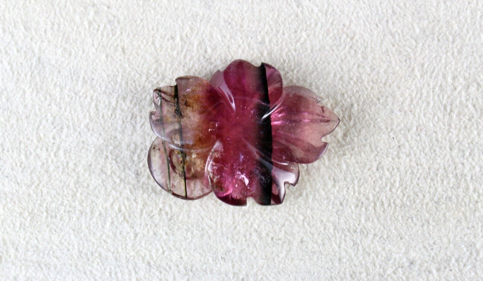 NATURAL MULTI TOURMALINE CARVED FLOWER 18.99 CTS GEMSTONE DESIGN PENDANT BROOCH