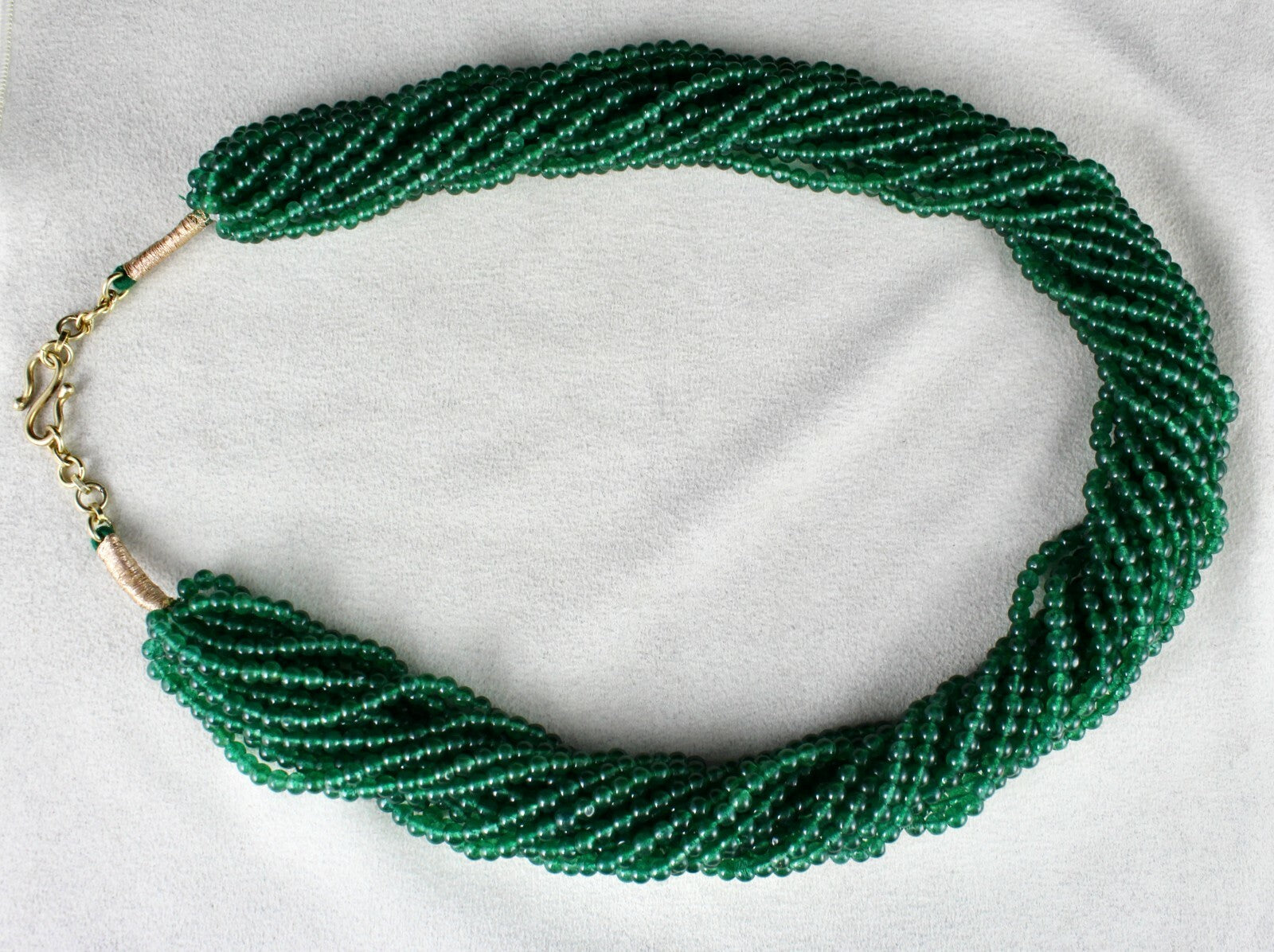 Emerald Colour Green Quartz 15l Necklace Aventurine 1175 Cts Round Beads