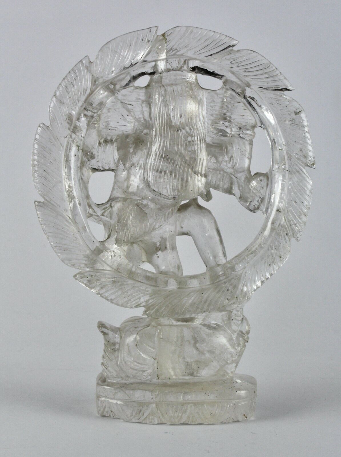 SPIRITUAL NATURAL ROCK CRYSTAL QUARTZ LORD SHIVA NATRAJ 2670 CTS GEMSTONE STATUE