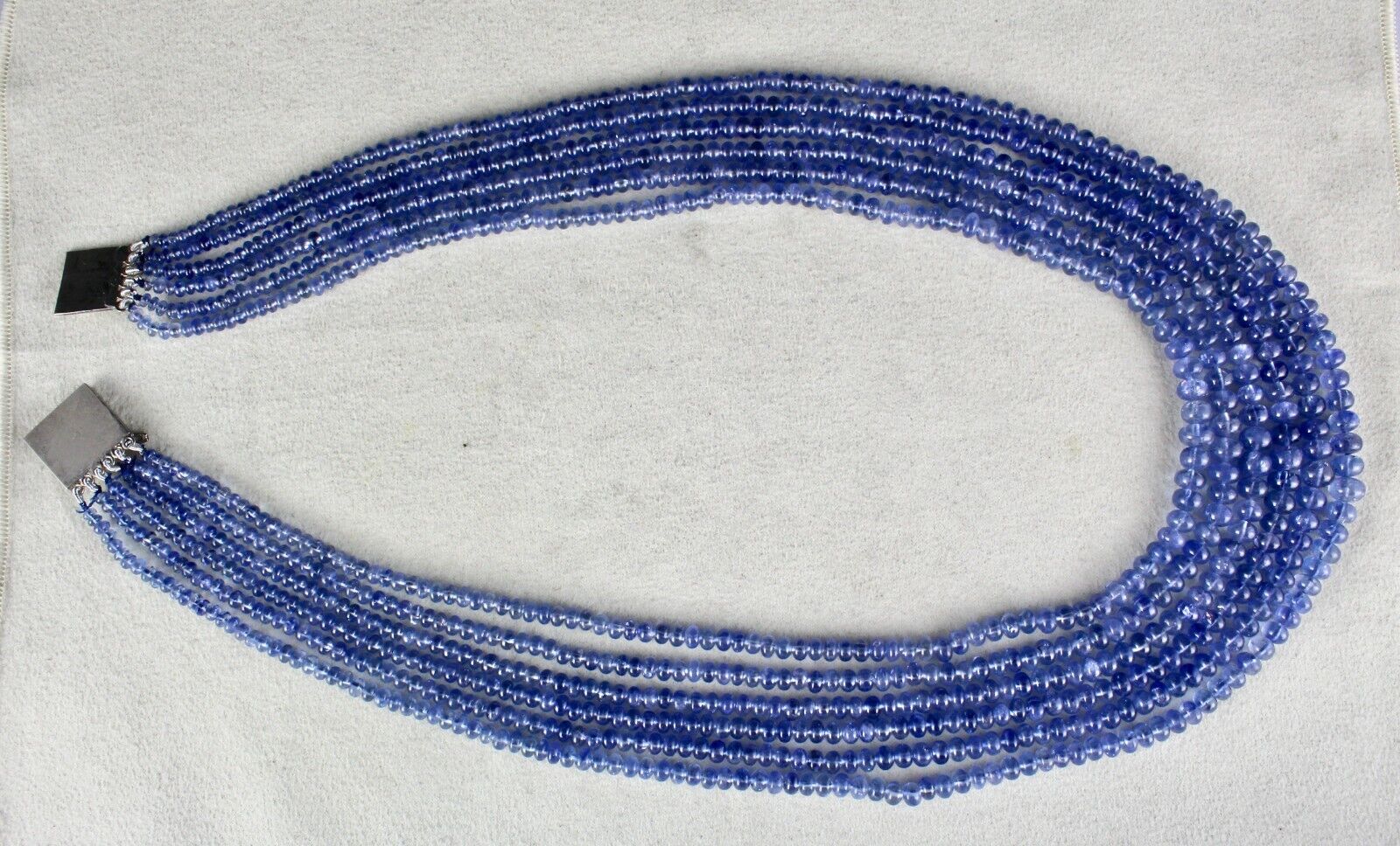 Exclusive Natural Blue Sapphire Beads Round 6 Line 739 Carats Gemstone Necklace