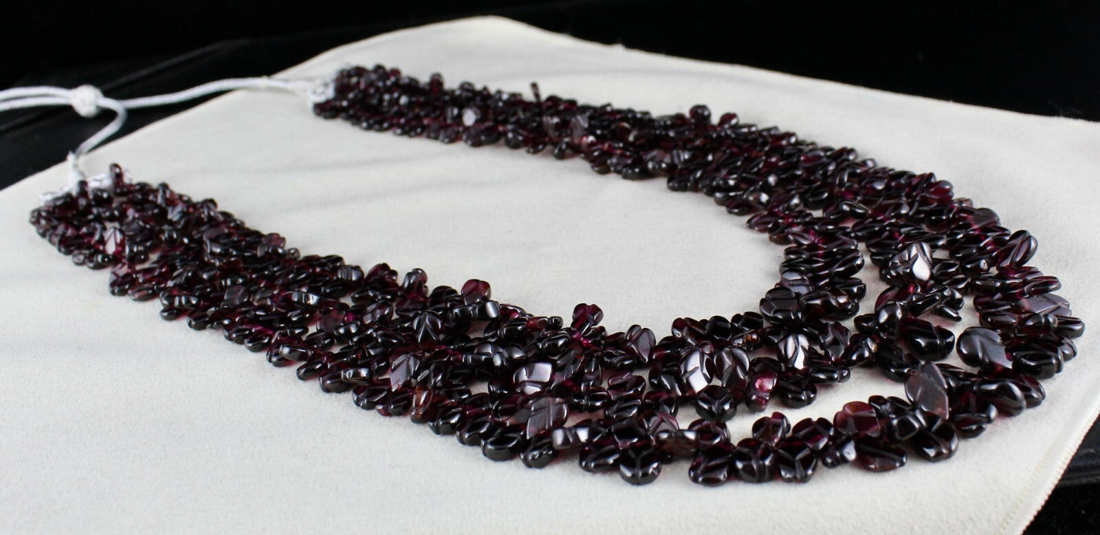 Certified Natural Pink Garnet 986ct Beads Fancy Leaves Gemstone Necklace