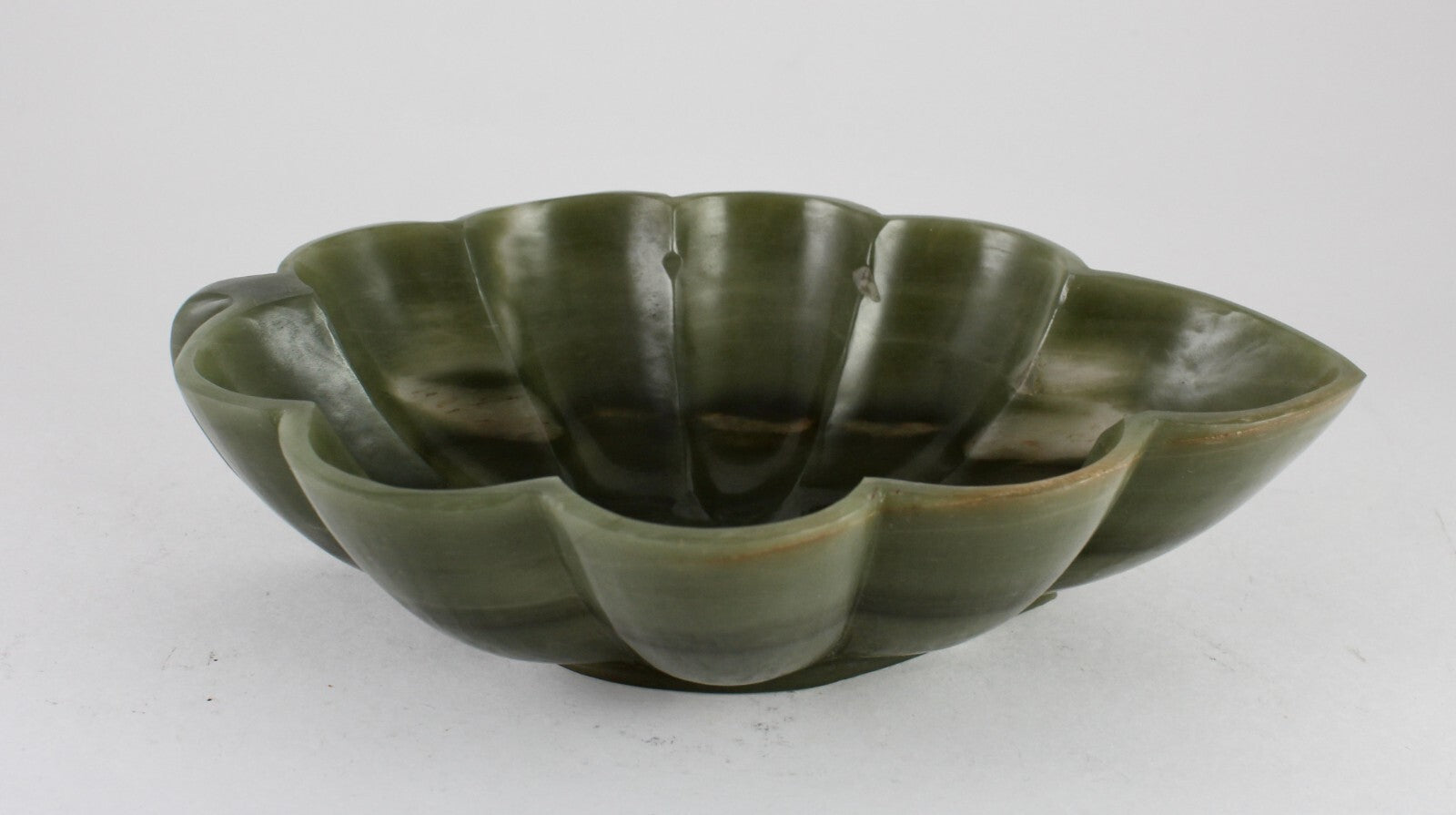Natural Green Agate 1665 Ct Carved Leaf Gemstone Bowl For Home Decor