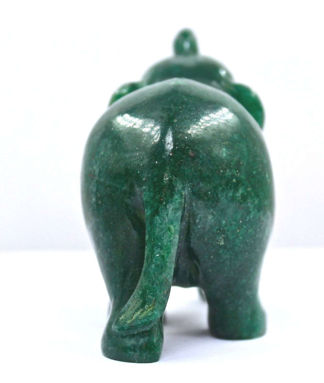 NATURAL GREEN QUARTZ CARVED ELEPHANT GEMSTONE STATUE 1080 CARATS FOR HOME DECOR