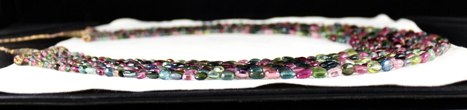 Certified Natural Multi Tourmaline Beads Cabochon 9L 1217 Ct Gemstone Necklace