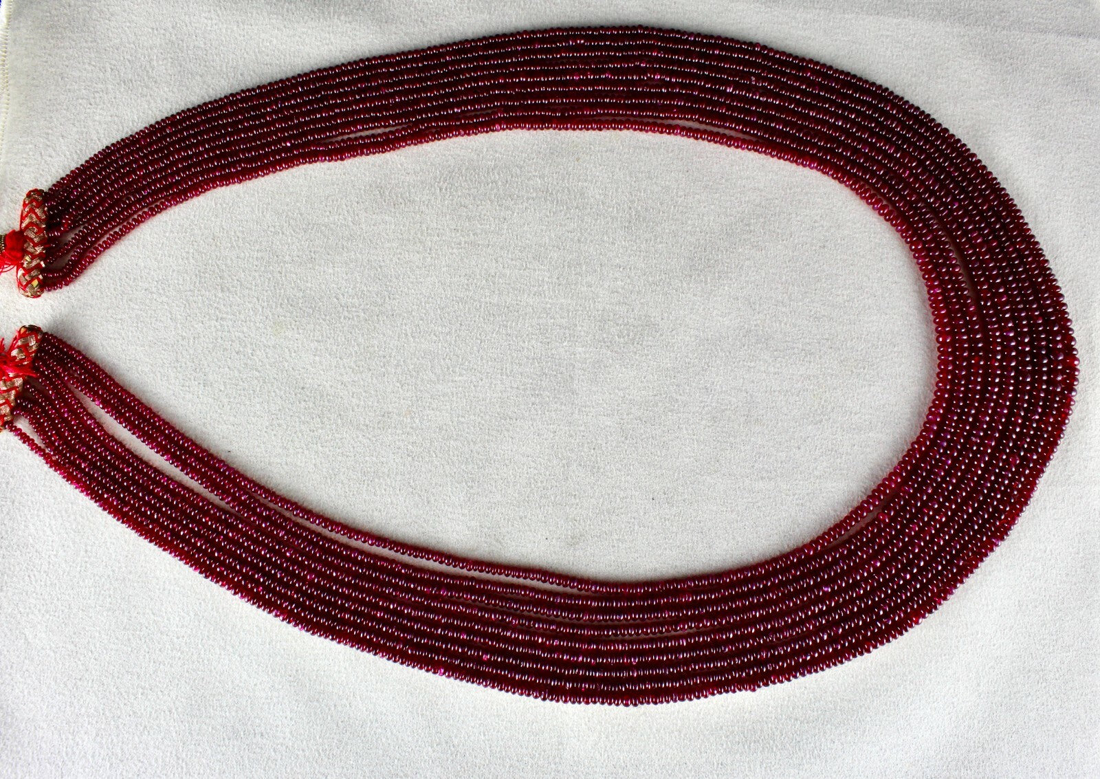 Certified Natural Ruby Beads 541ct Necklace 9 Line For Ladies