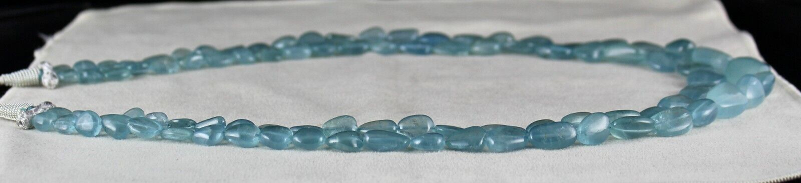 FINE NATURAL BLUE AQUAMARINE BEADS LONG 2 L 559 CARATS GEMSTONE FASHION NECKLACE