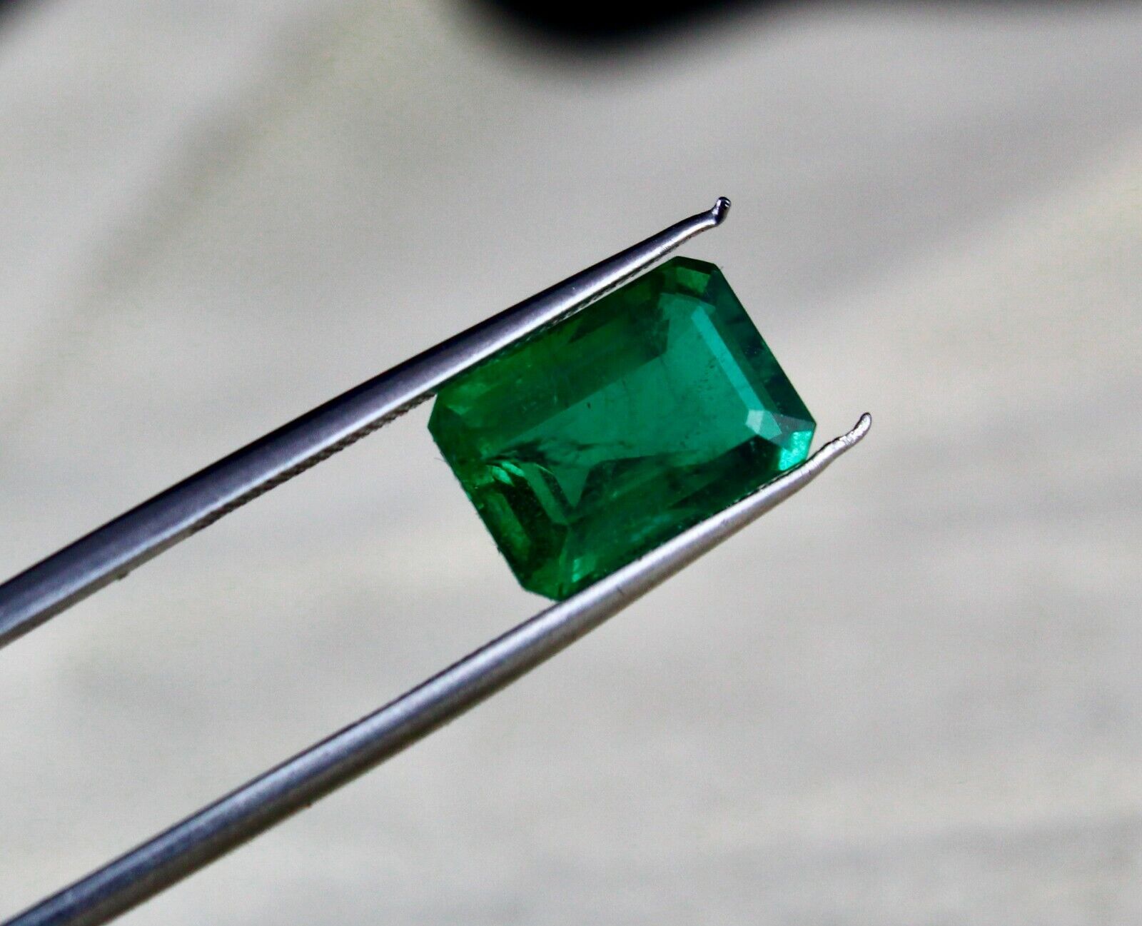 TOP NATURAL EMERALD OCTAGON CUT 3.85 CARAT 11X8MM PRECIOUS GEMSTONE RING PENDANT