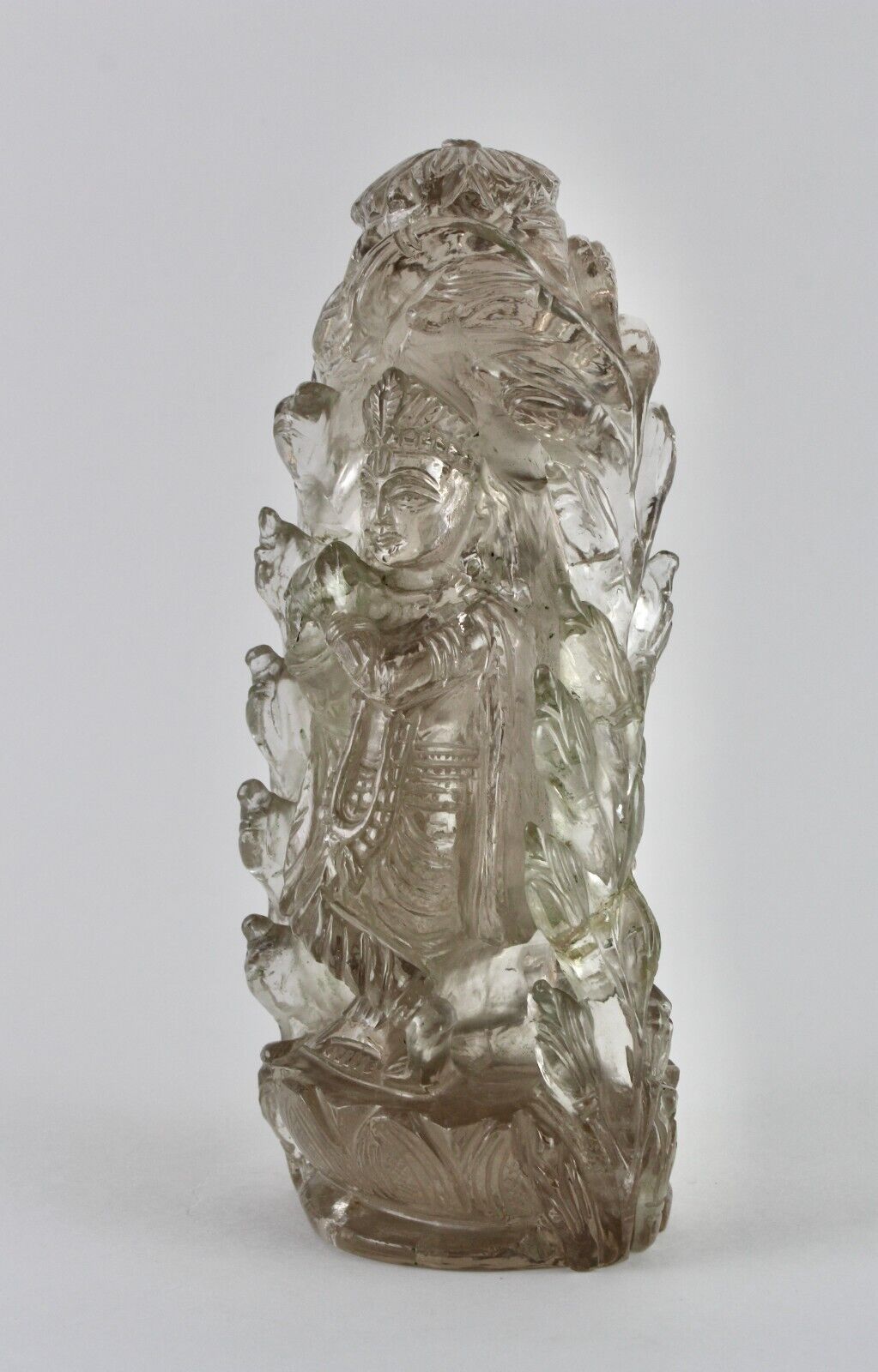 Spiritual Natural Smoky Quartz Lord Radha Krishna 3895 Ct Gem Statue Home Decor