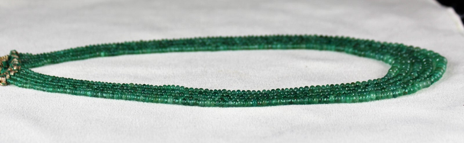 Certified Natural Emerald Beads Round 183ct Green Gemstone Necklace For Women