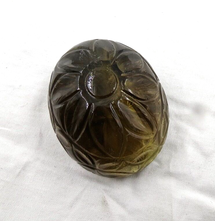 Natural Smoky Quartz Carved Oval 275ct 44mm Gemstones For Designing