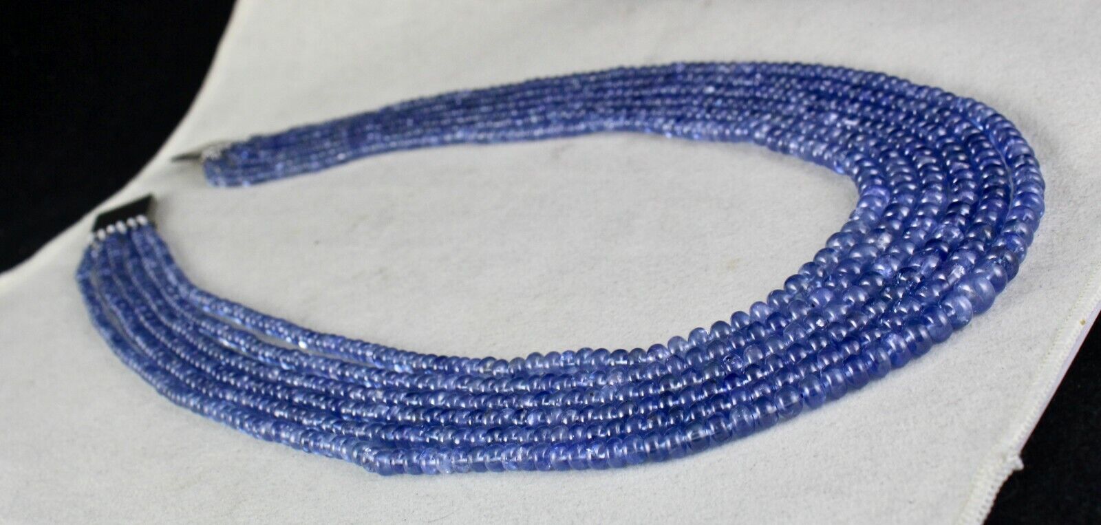 Exclusive Natural Blue Sapphire Beads Round 6 Line 739 Carats Gemstone Necklace