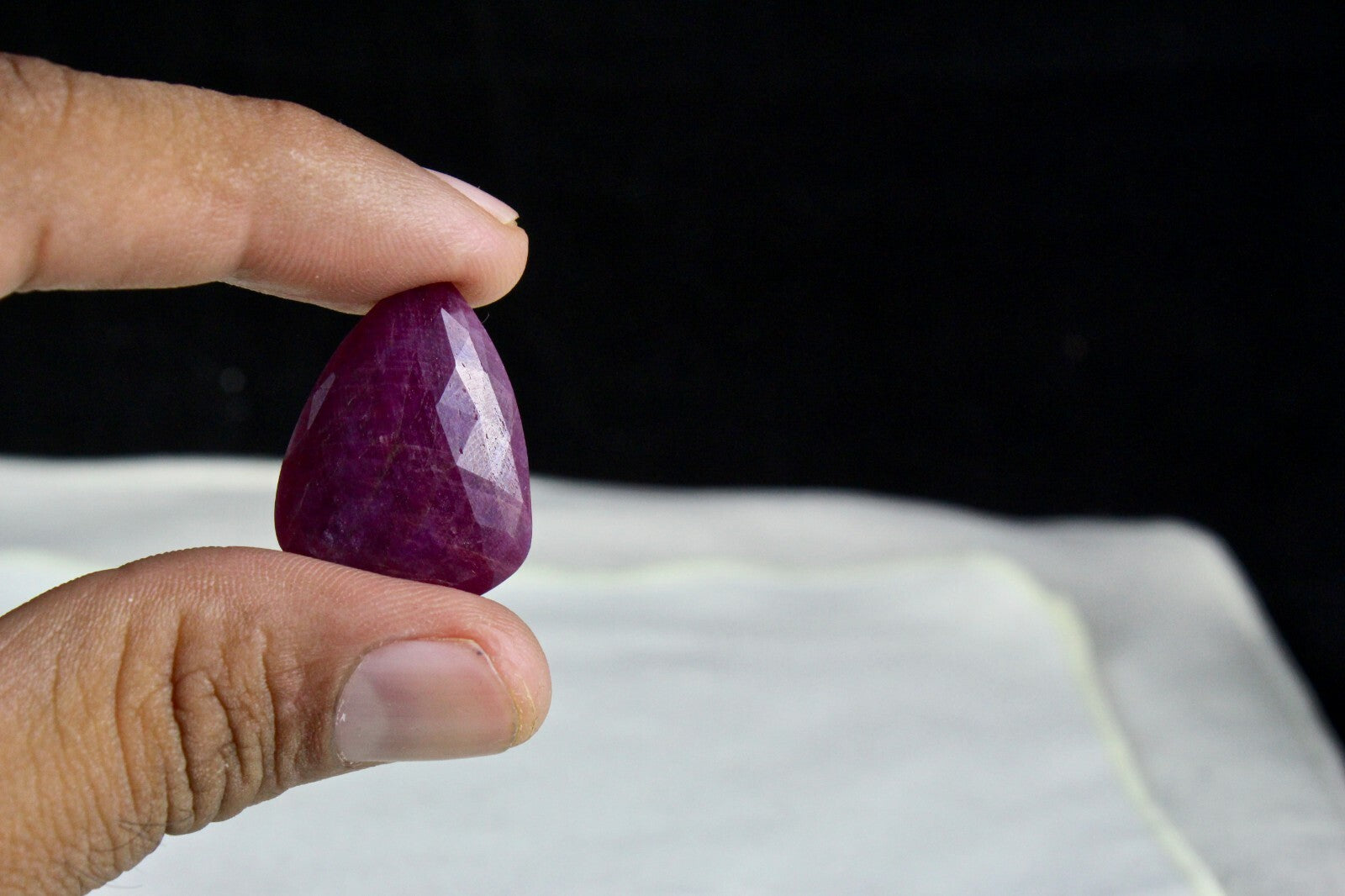 Natural Unheated Ruby Fancy Faceted Cabochon 27 Ct Gem Pendant For Designing