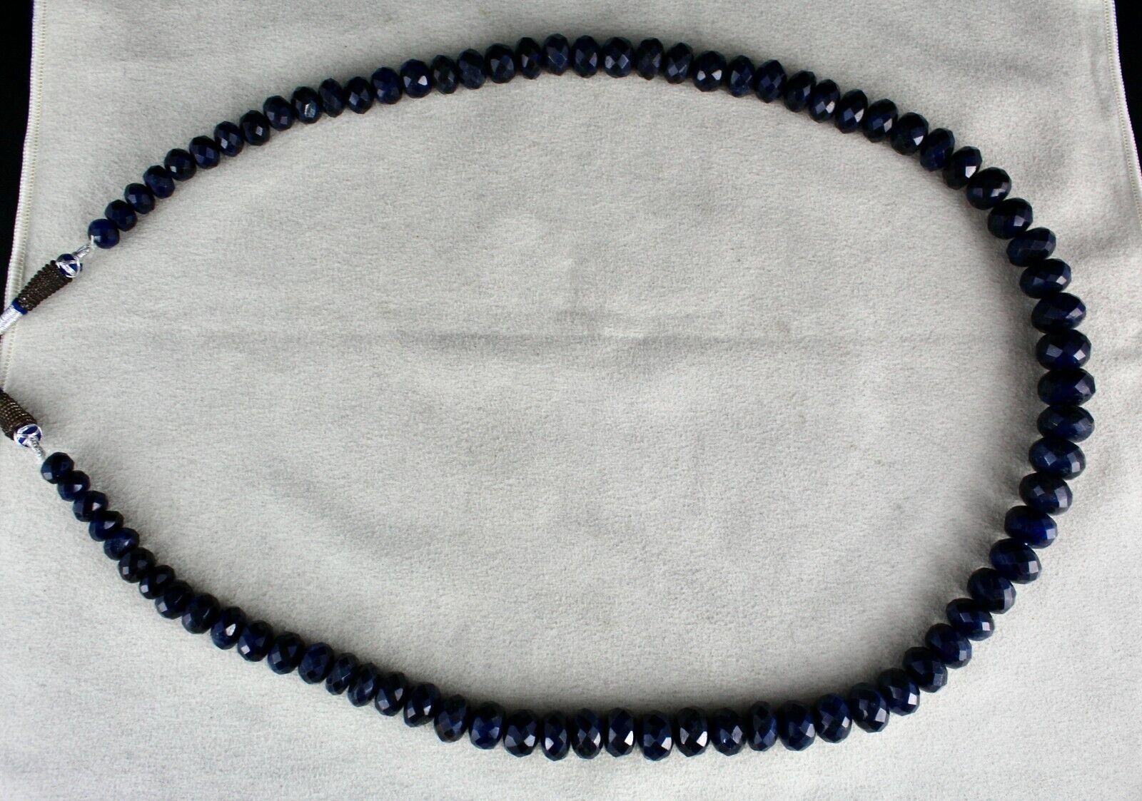 DYED SAPPHIRE CORUNDUM BEADS ROUND FACETED 1 L 803 CARATS BIG GEMSTONE NECKLACE