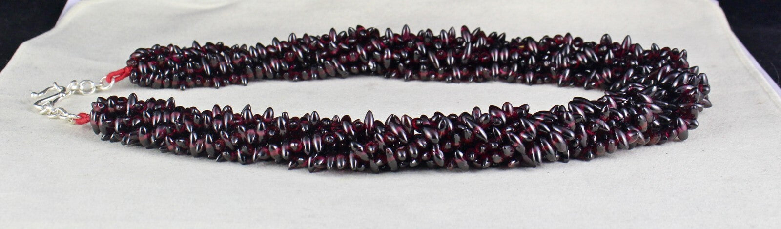 Natural Red Garnet Fancy Teardrop Necklace 1369 Ct Gemstone Beads Fine Jewelry