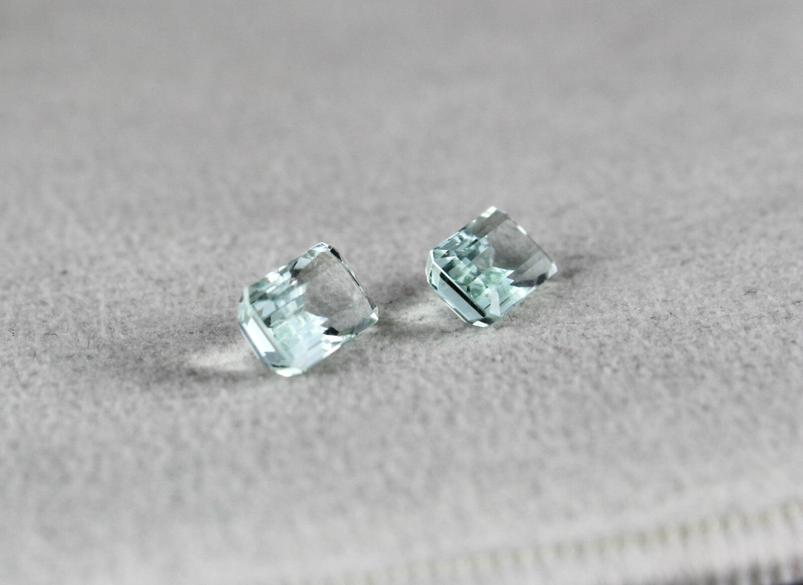 Natural Aquamarine 3.30 Ct Octagon Cut 2 Pcs Gemstone Ring Earring Pair