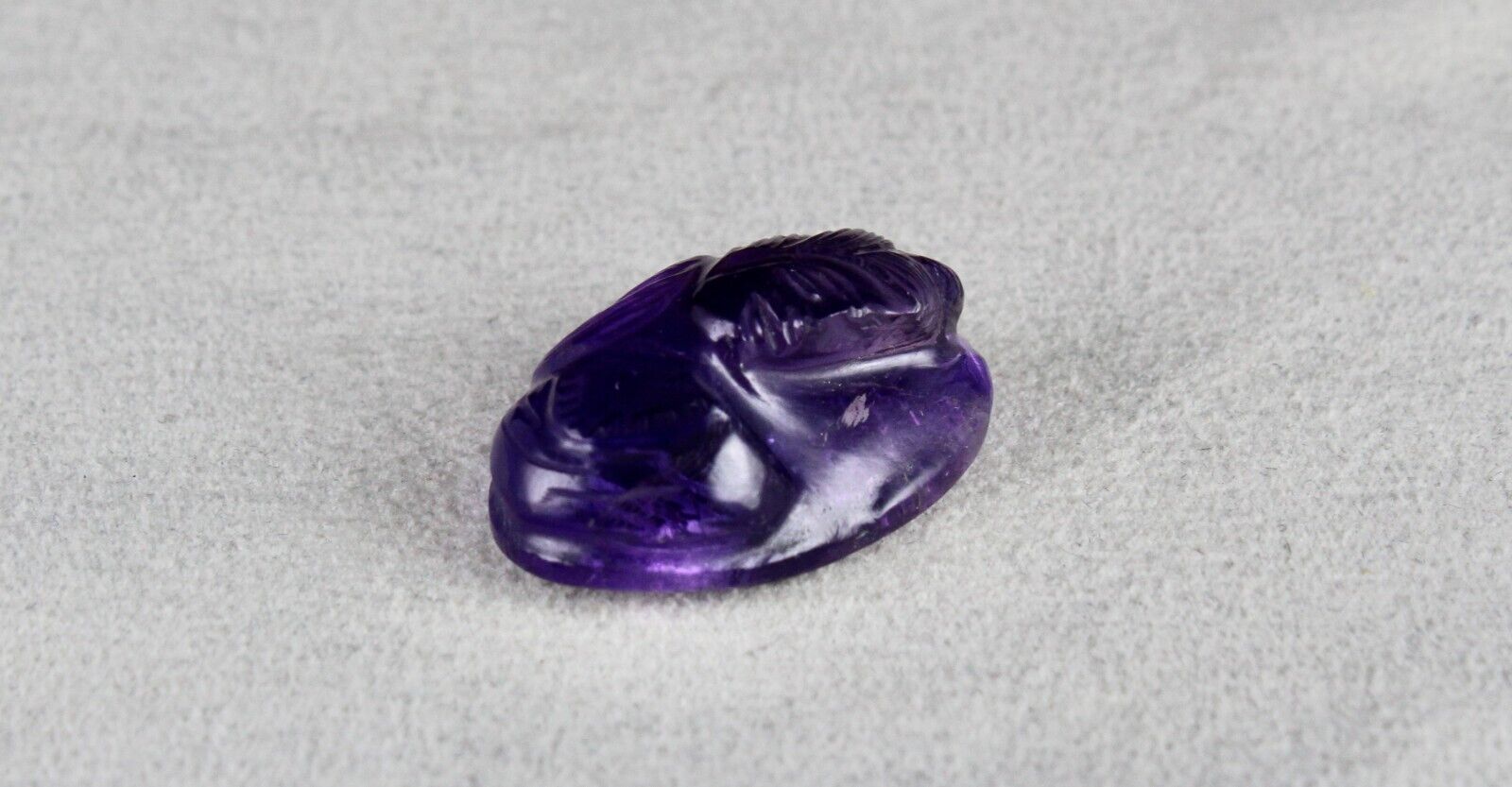 Natural Amethyst Engraved Face Cab 28x18mm 42.11 Ct Gemstone Pendant Designing