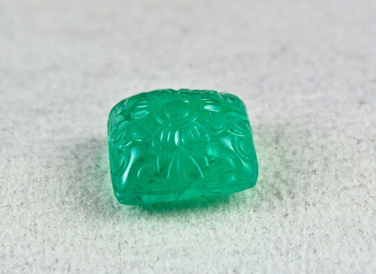 Natural Emerald Mughal Engraved 16mm Square 18.60 Ct Gemstone For Ring Pendant