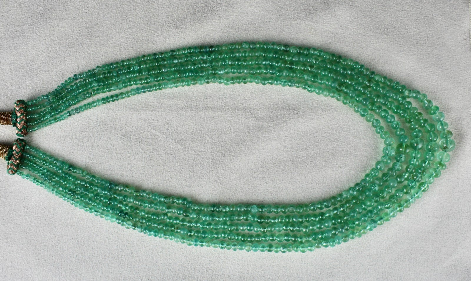 Certified Antique Colombian Emerald 315 Ct Beads Round Gemstone Necklace