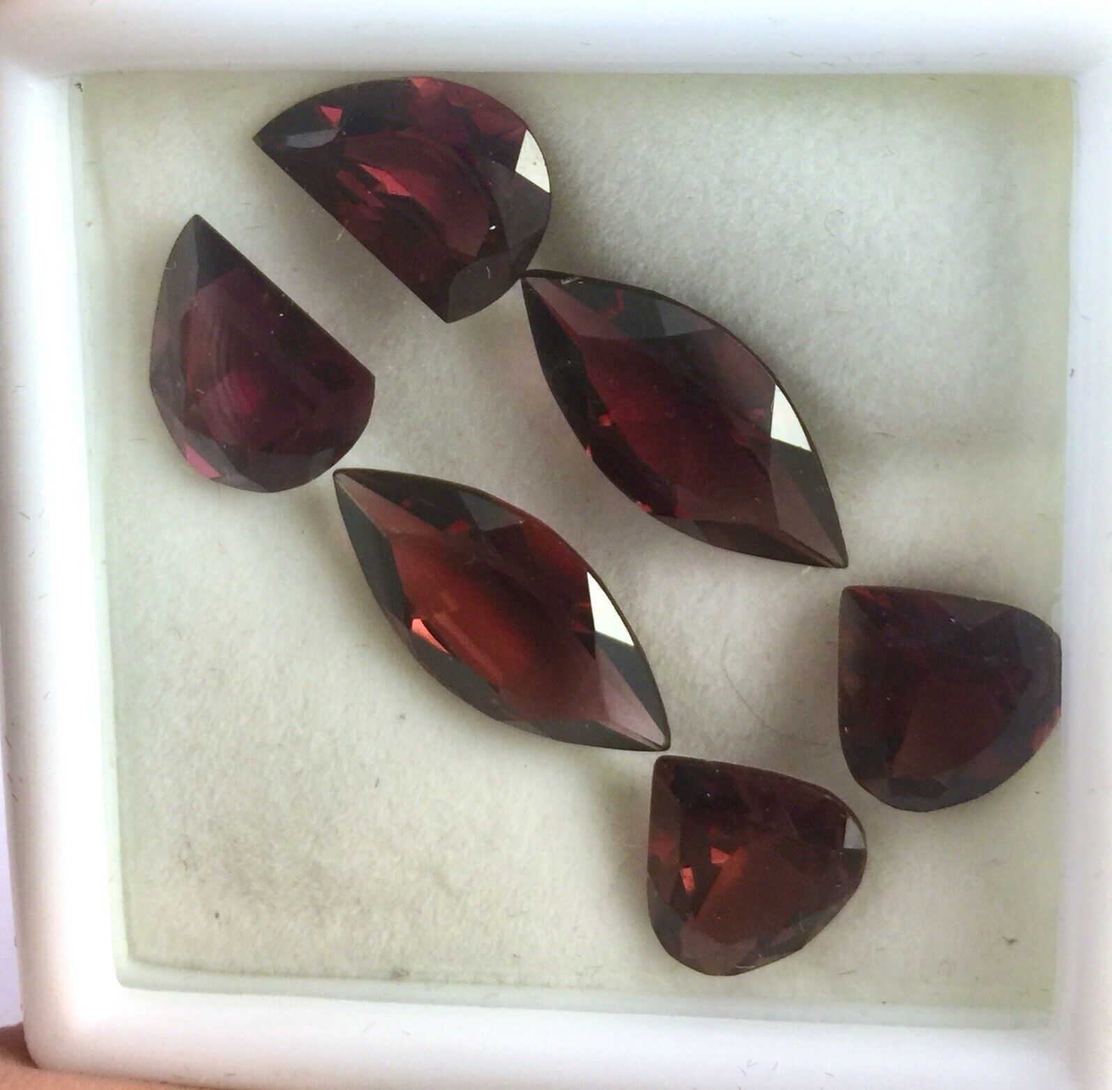 NATURAL RED GARNET CUT 6 PCS 29.84 CARATS FINEST PAIR GEMSTONE FOR EARRING