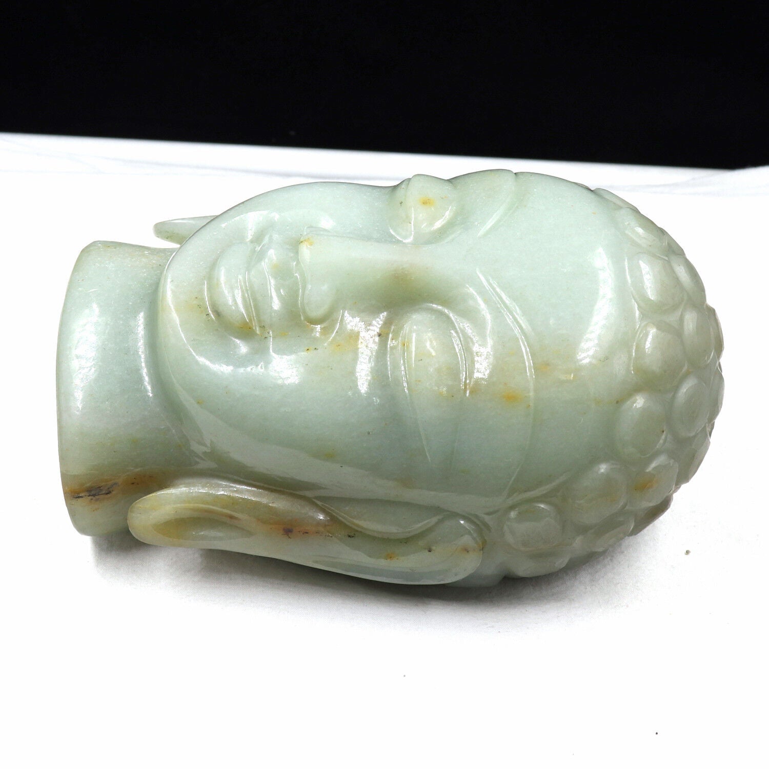 NATURAL WHITE JADE BUDDHA HEAD 7915 CARATS GEMSTONE STATUE FOR HOME DECOR