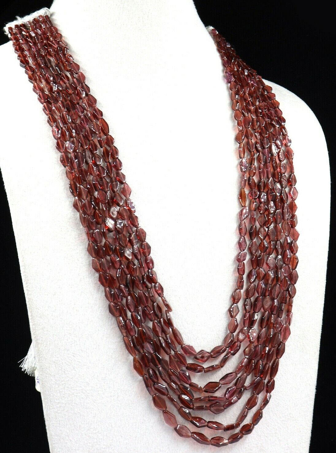 Antique Natural Garnet Beads Fancy 7 L 479 Ct Gemstone Red Fashion Necklace