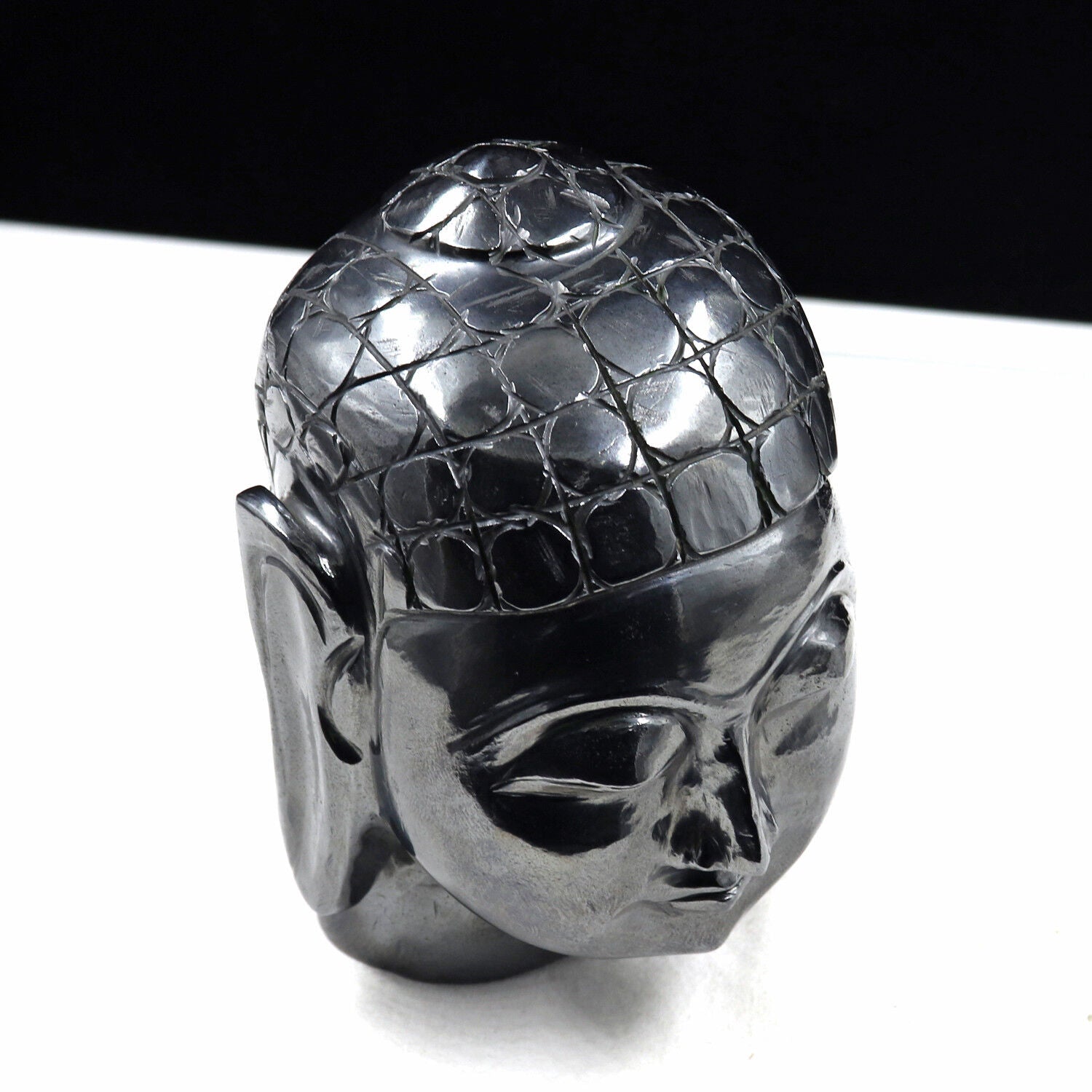 NATURAL HEMATITE BUDDHA HEAD 9035 CTS GEMSTONE STATUE FOR HOME DECOR