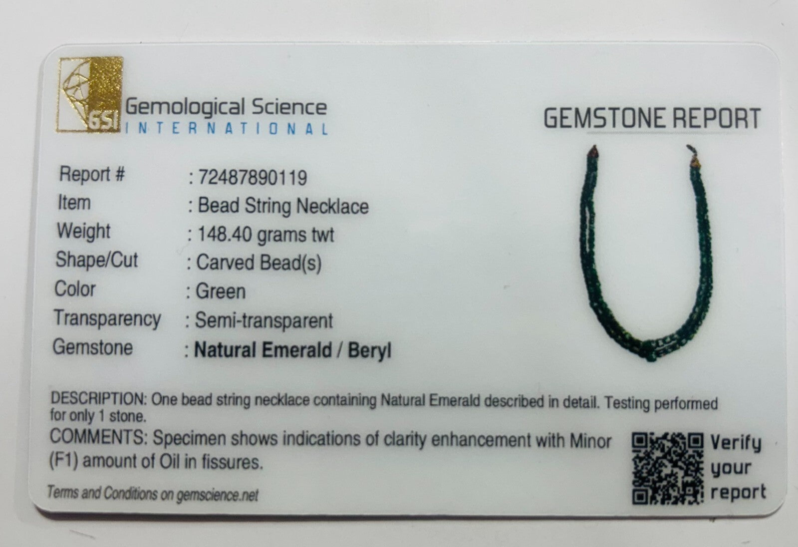 Certified Natural Emerald Beads 688 Ct Green Gemstone Sterling Silver Necklace