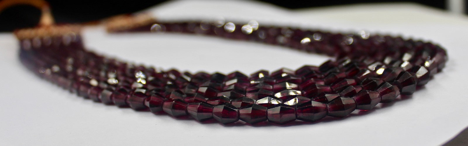Natural Garnet 917 Ct Faceted Gemstone Beaded Necklace For Women