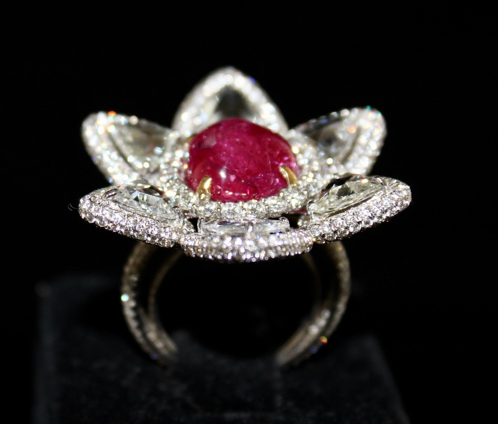 Certified Natural Burma Ruby Diamond 10.00 Ct 18k Gold Cocktail Ring For Women