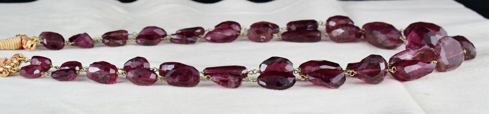 NATURAL PINK TOURMALINE RUBELLITE BEADS CABOCHON 2 L 669 CTS GEMSTONE NECKLACE