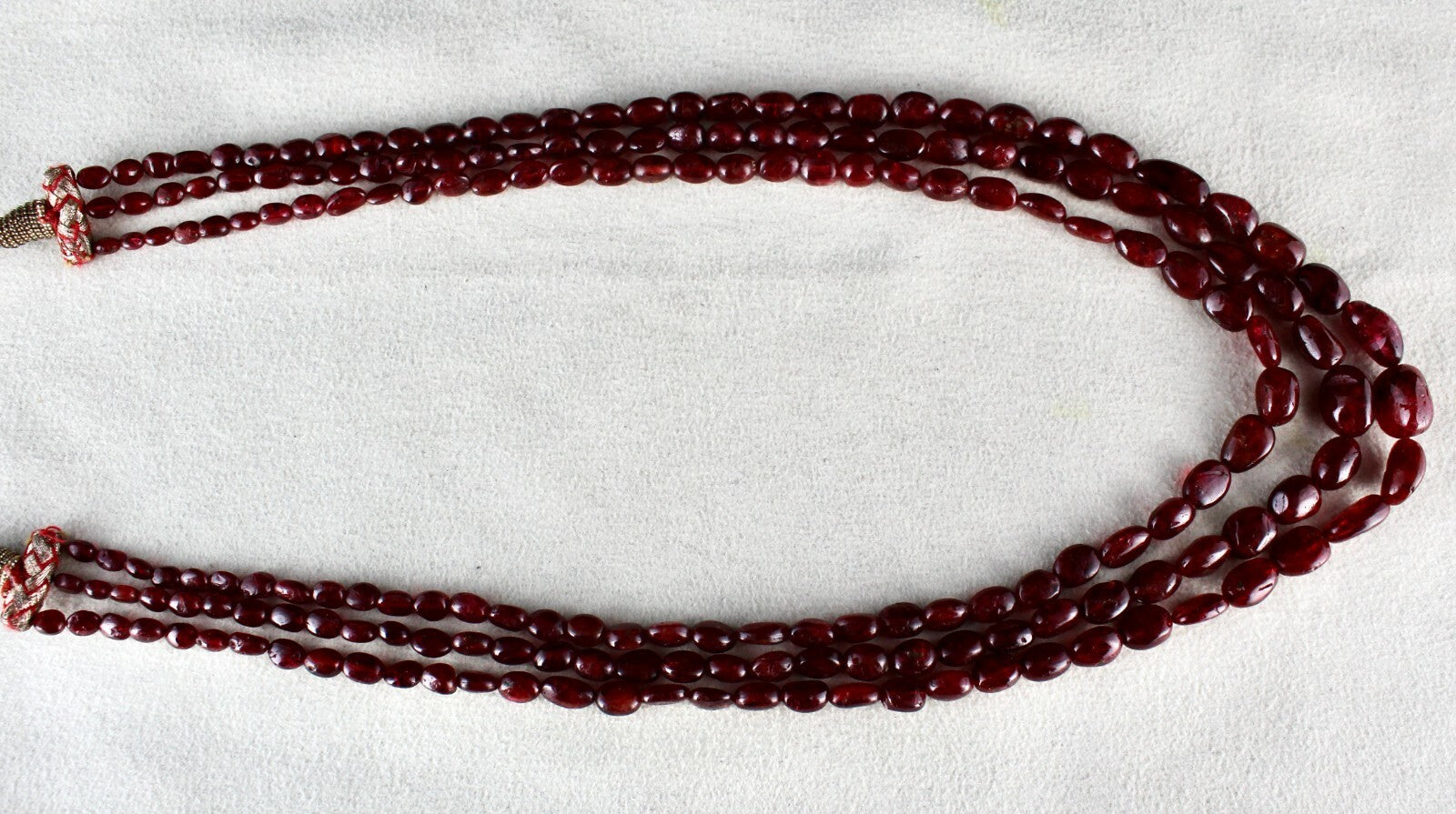 Certified Natural Red Spinel Necklace 313 Ct Beaded Gemstone Precious String