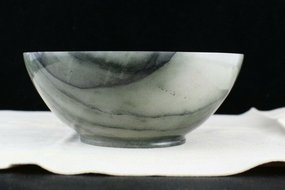 1660 Ct Natural Green Agate Carved Designer Round Bowl For Home Decor