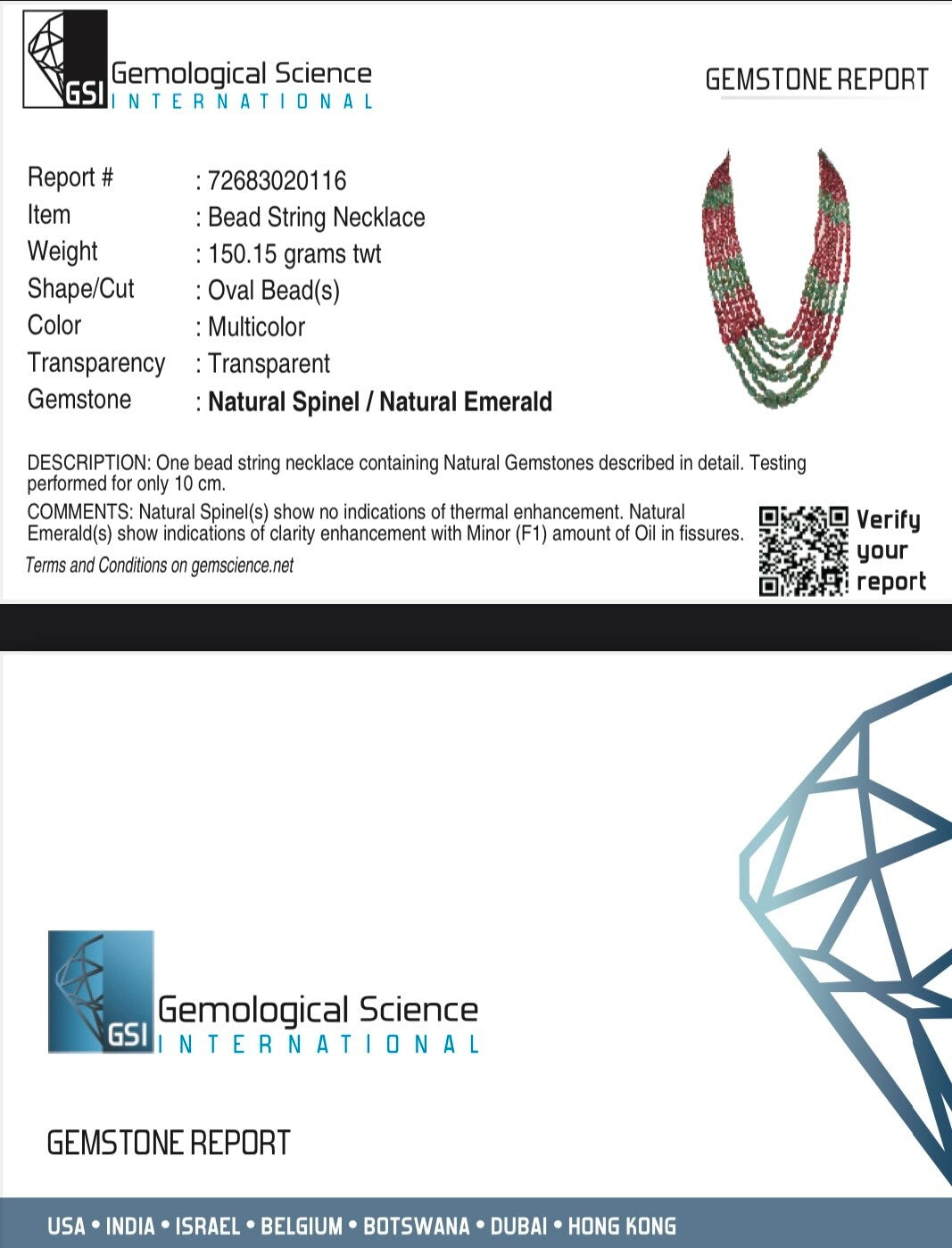 Certified Vintage Natural Spinel 724 Ct Emerald Beads Cabochon Necklace