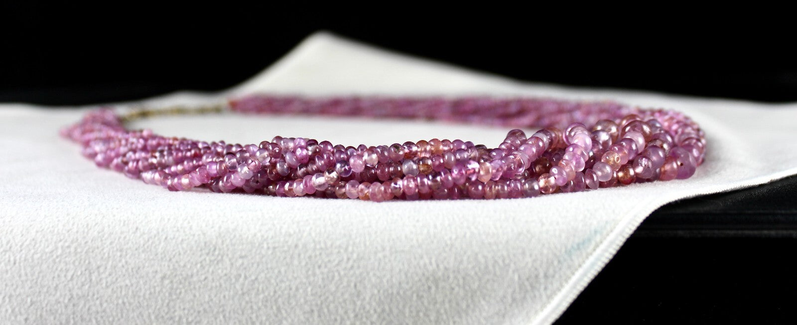 Certified Natural Old Mines Pink Sapphire Ruby 793ct Round Beads Necklace